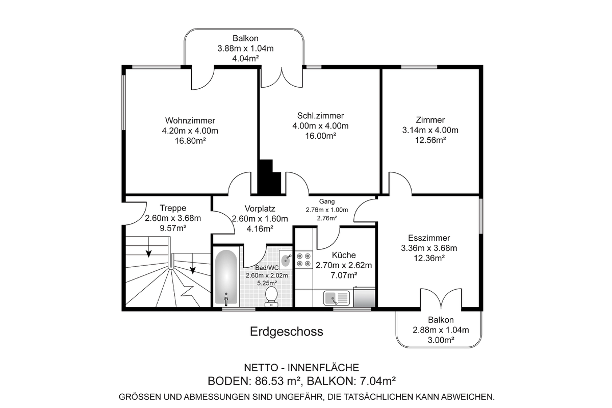 Aufbereiteter Immobilien-Grundriss von Propus